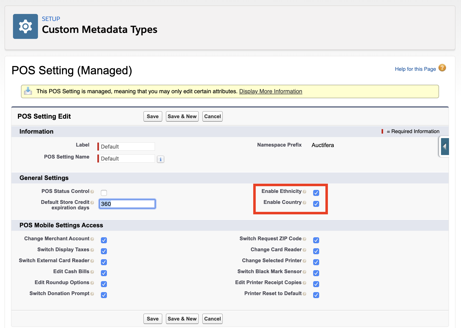 POS Mobile Requesting ZIP Code and additional information on New