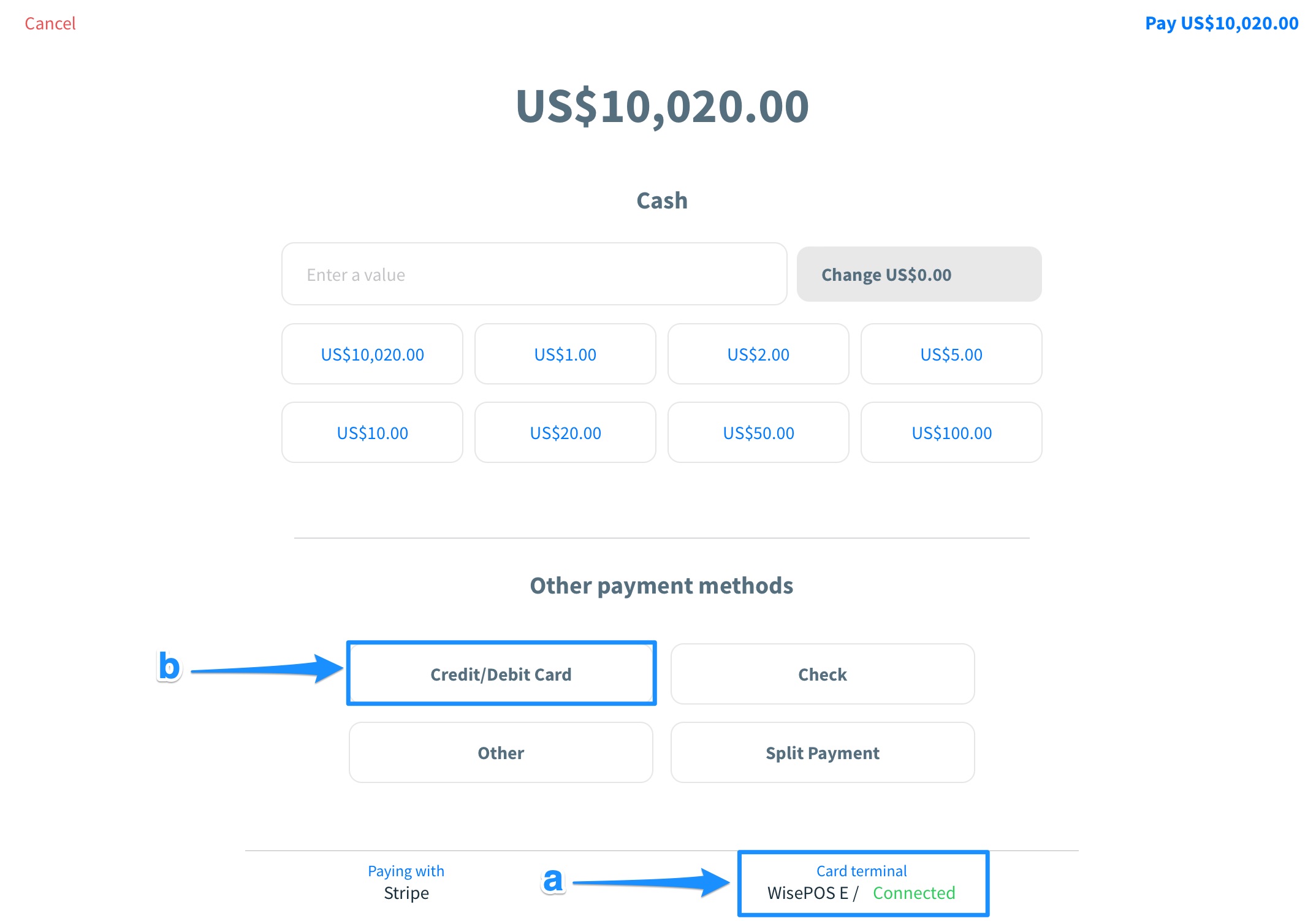 Stripe Reader Setup (BBPOS WisePOS E)