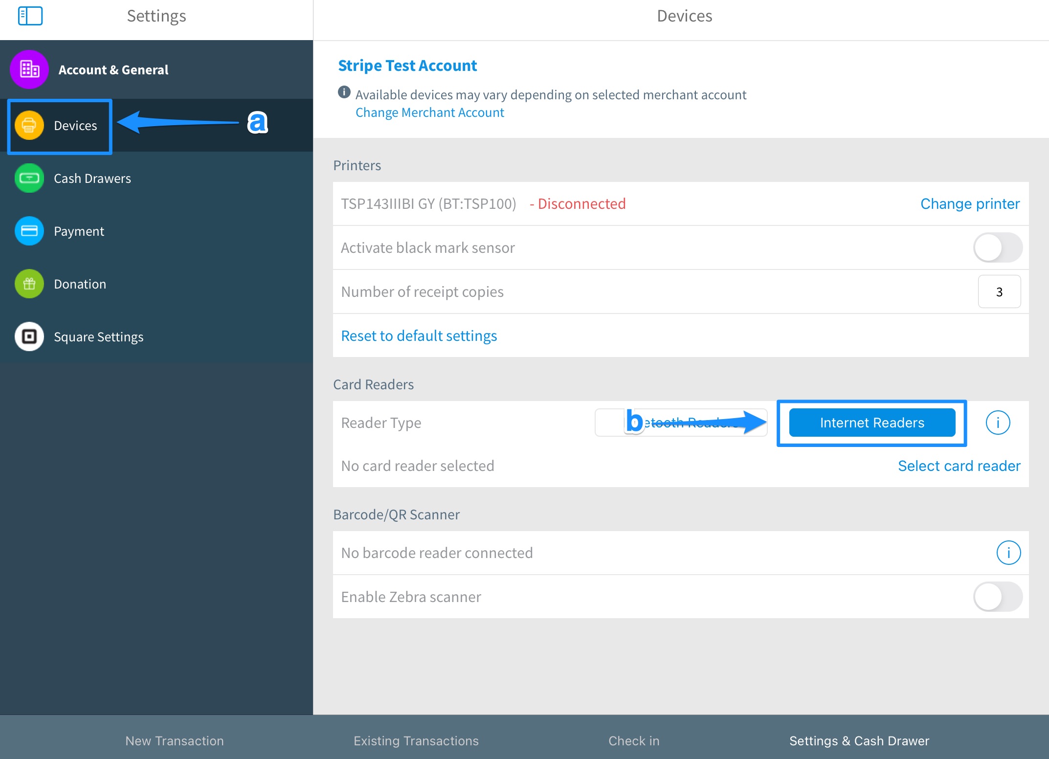 Stripe Reader Setup (BBPOS WisePOS E)