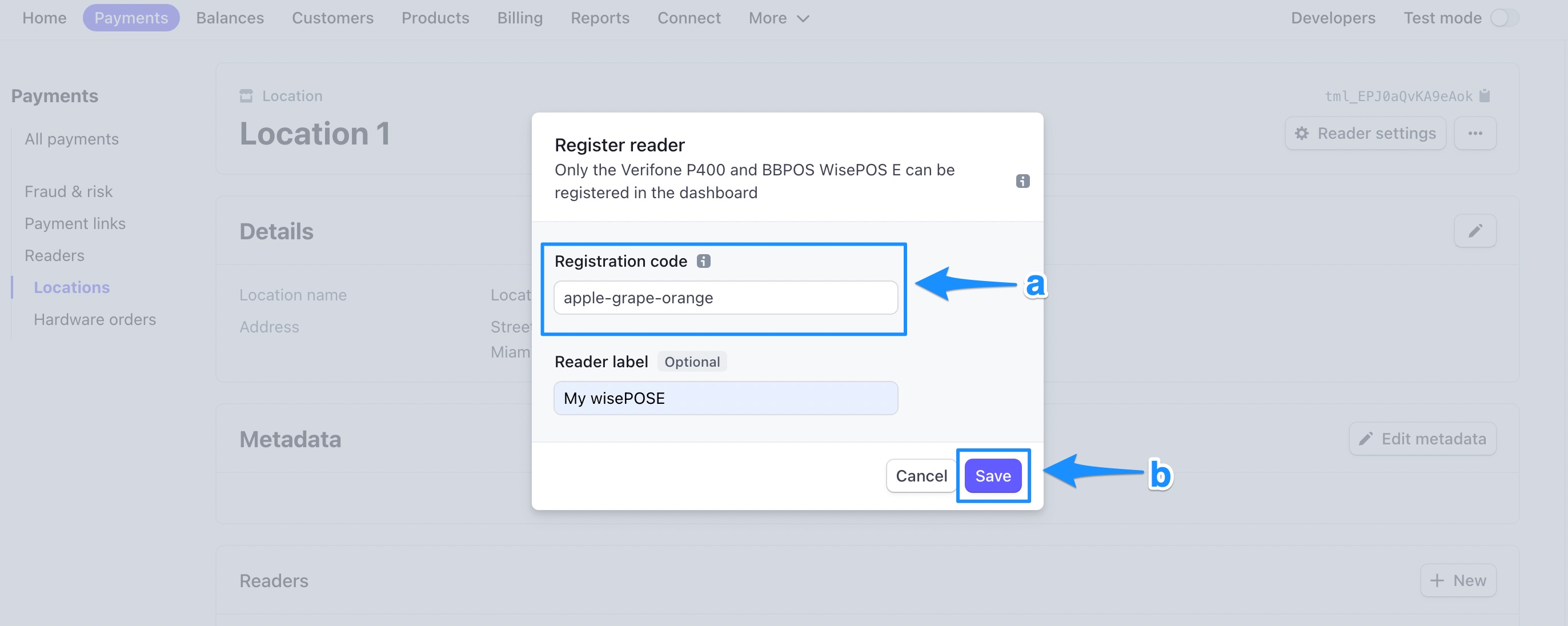 Stripe Reader Setup (BBPOS WisePOS E)